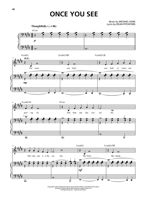 Once You See (from Carrie The Musical) - Michael Gore, Dean Pitchford (Piano Vocal)