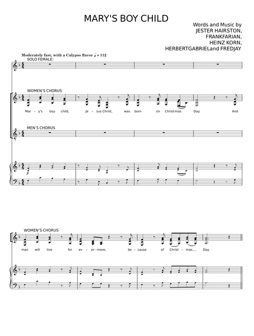 MARY'S BOYCHILD - Jester Hairston