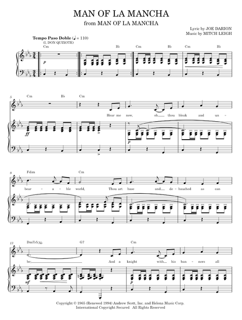 Man of La Mancha sheet music by makrorus | Play, print, and