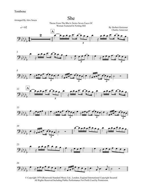 She (Arr. Alex Souza) - Elvis Costello (Trombone Solo)