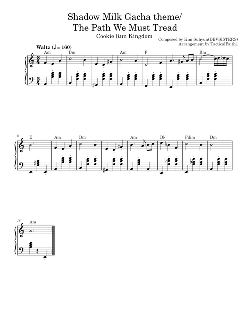 Shadow Milk Gacha Theme/The Path We Must Tread-Accordion