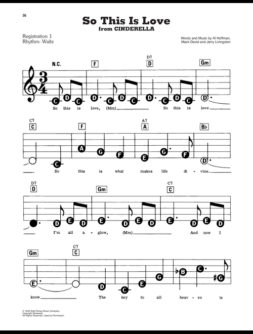 So This Is Love (from Cinderella) - Mack David Al Hoffman and Jerry Livingston, Al Hoffman, Mack David (E-Z Play Today)