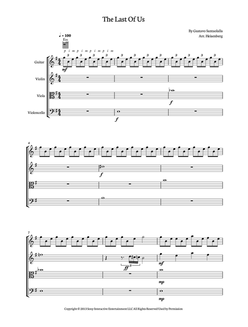 The Last Of Us (Arr. Heisenberg) - Gustavo Santaolalla (Small Ensemble)