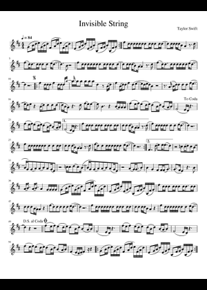 Invisible String – Taylor Swift Sheet Music for Violin, Viola, Cello ...