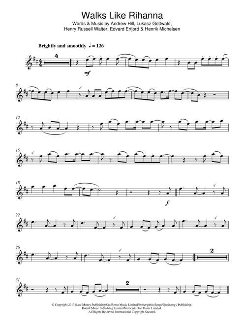 Walks Like Rihanna - The Wanted (Alto Sax Solo)