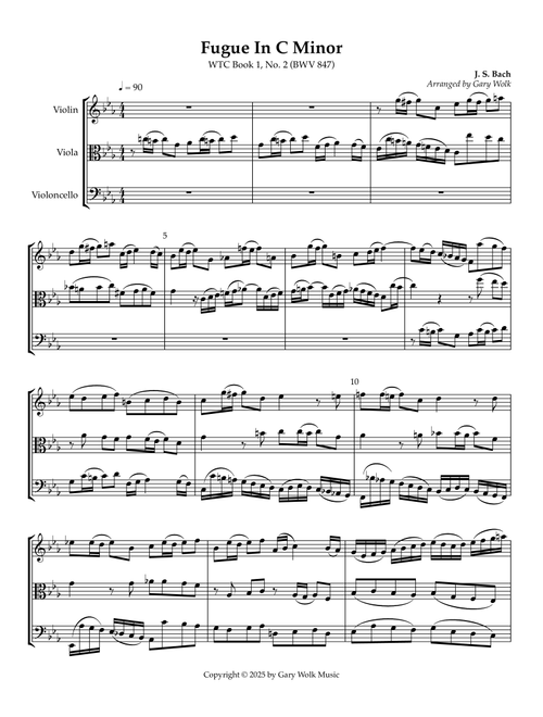 Fugue #2 in C Minor (Arr. Gary Wolk) (String Ensemble)