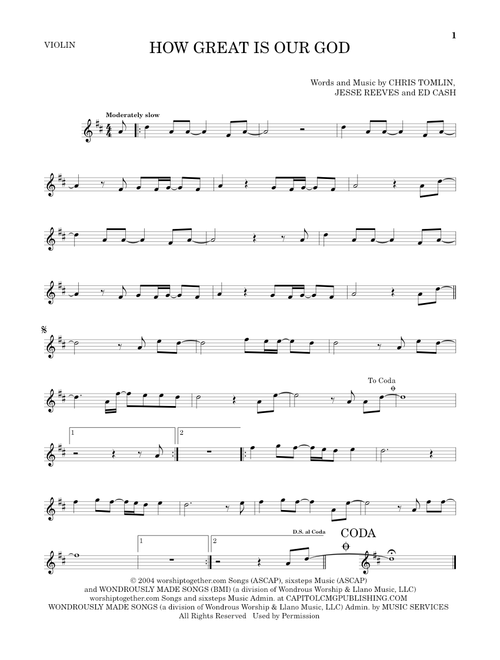 How Great Is Our God - Chris Tomlin (Violin Solo)