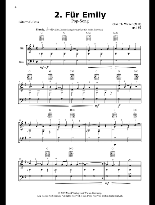 For Emily (from Guitar Pop Romanticists) - Gert Th Walter (Instrumental Duet)
