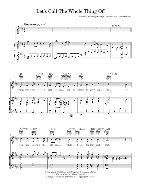 Let's Call The Whole Thing Off - George Gershwin (Piano-Vocal-Guitar (Piano Accompaniment))