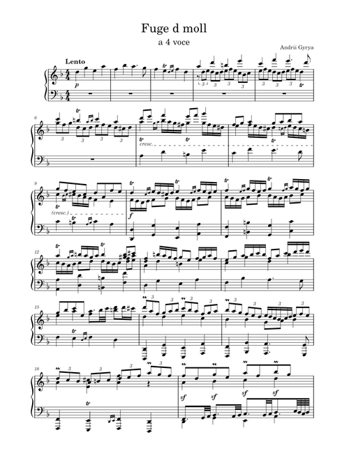 Fugue d moll Op.3 No.2 – Andrii Gyrya