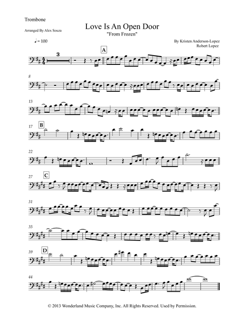 Love Is An Open Door (Arr. Alex Souza) - Kristen Bell & Santino Fontana (Trombone Solo)
