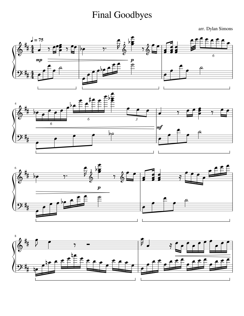 Final Goodbye - piano tutorial