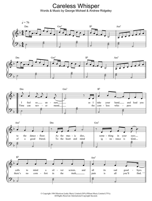 Careless Whisper - Wham (Piano Solo)