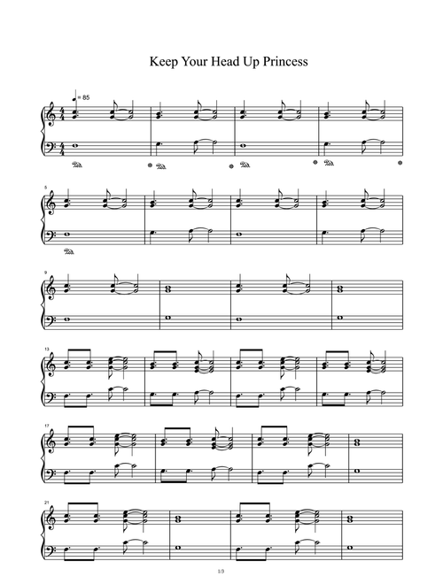 Keep Your Head Up Princess (Arr. Anson Seabra) (Piano Solo)
