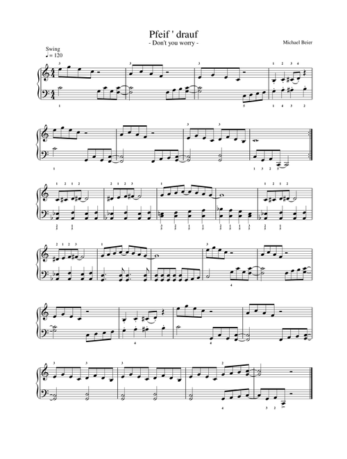 Pfeif drauf - Don't You Worry  - easy to play, fun to hear - Michael Beier (Easy Piano)
