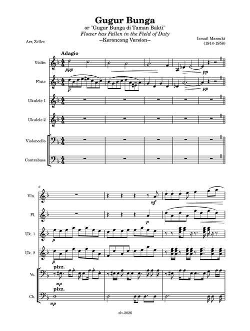 Gugur Bunga, (Keroncong Version) (Arr. Zellev) - Ismail Marzuki (Concert Band)