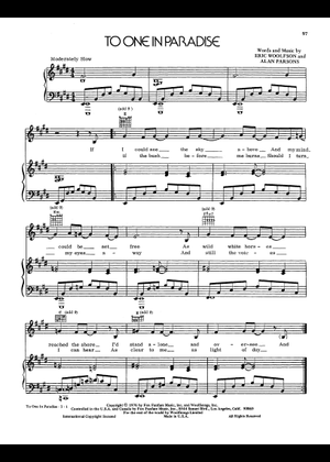 Play Official version of To One In Paradise Sheet Music by The
