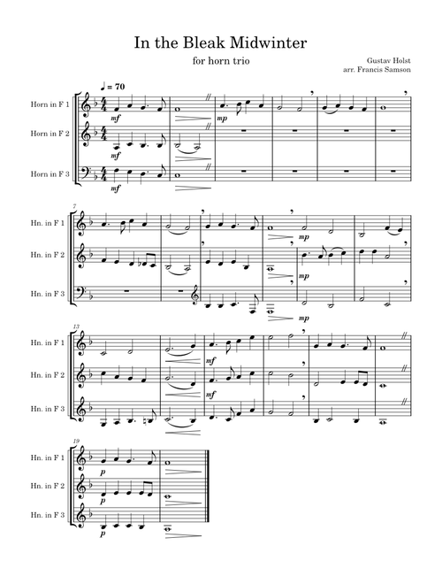 In the bleak midwinter – Gustav Holst In the Bleak Midwinter