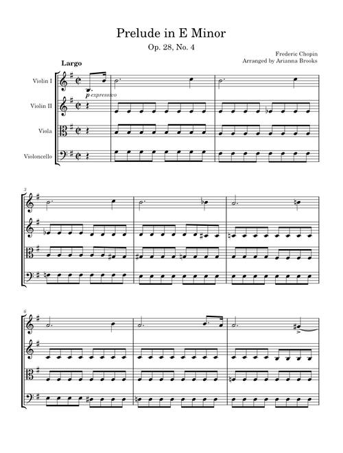 Prelude in E minor Op. 28 No. 4 – Frédéric Chopin Prelude in E minor Op. 28 No. 4