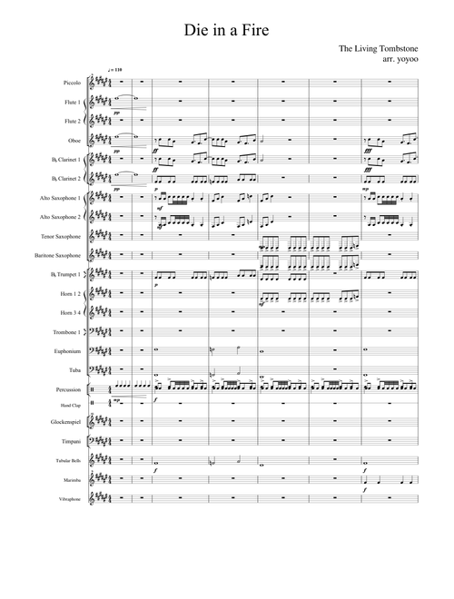 Die in a Fire (Band Arrangement)