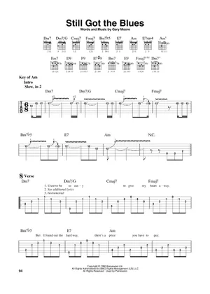 Still Got The Blues - Gary Moore Sheet Music with Chords for Still Got The Blues - Gary Moore Sheet Music with Chords for