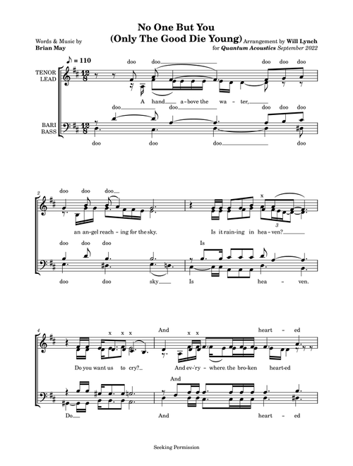 No One But You (Arr. Will Lynch) - Queen (Choral, SATB)