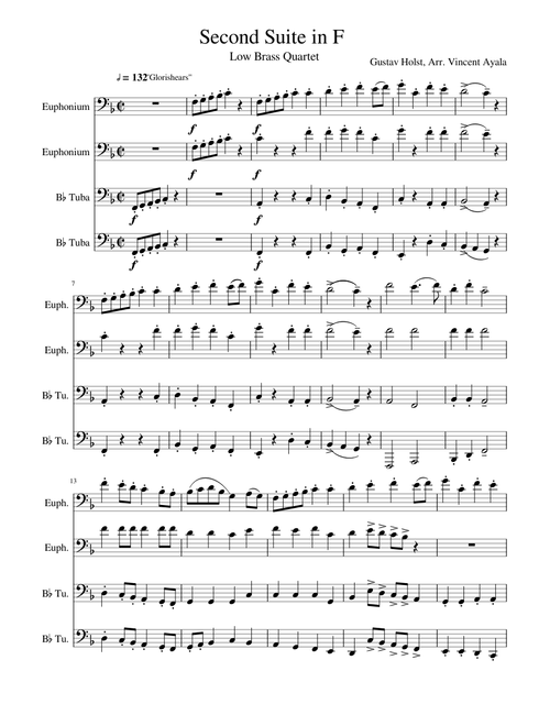 Second Suite in F Low Brass Quartet