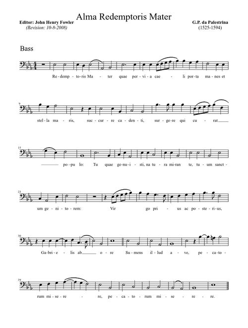 Alma Redemptoris Mater (Bass)