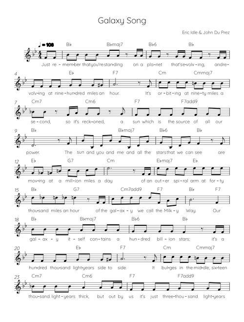 Galaxy song – Monty Python The Galaxy Song – Monty Python