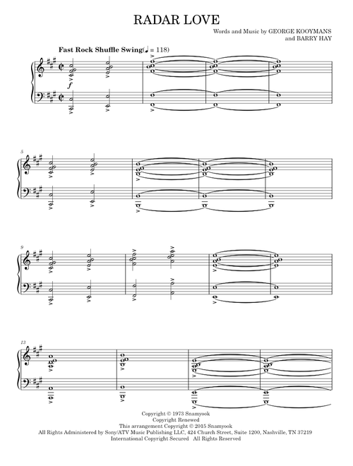 Radar Love - Golden Earring, White Lion (Piano Solo)