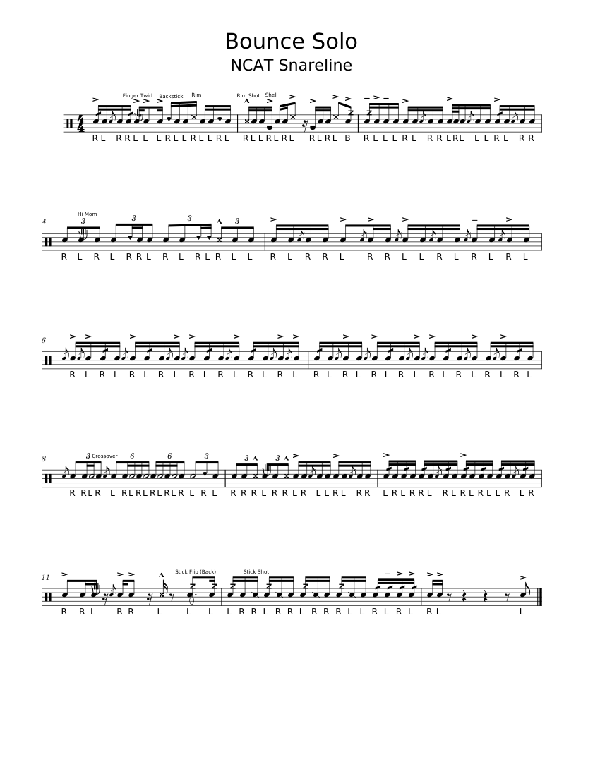 NCAT Bounce Solo Sheet music for Snare drum (Solo)