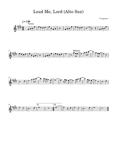 Lead Me, Lord (Alto Sax)
