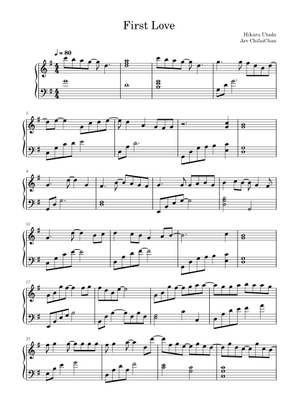 Play Official version of First love Sheet Music by Utada Hikaru