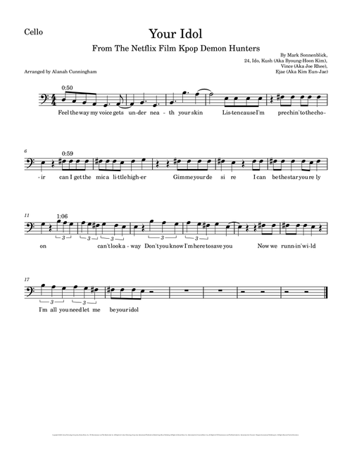 Your Idol (Arr. Alanah Cunningham) - Saja Boys (Cello Solo)