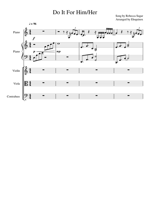 Piano, Violin, Viola, & Contrabass *Do It For Him/Her* ~ Steven Universe