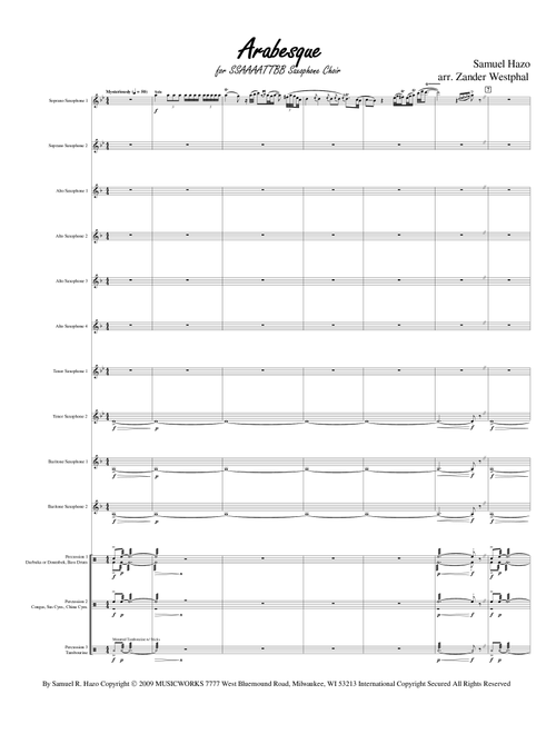 Arabesque (Arr. Zander Westphal) - Samuel R. Hazo (Woodwind Ensemble)