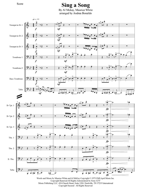 Sing A Song (Arr. Andrea Bonaldo) - Earth Wind & Fire (Brass Ensemble)