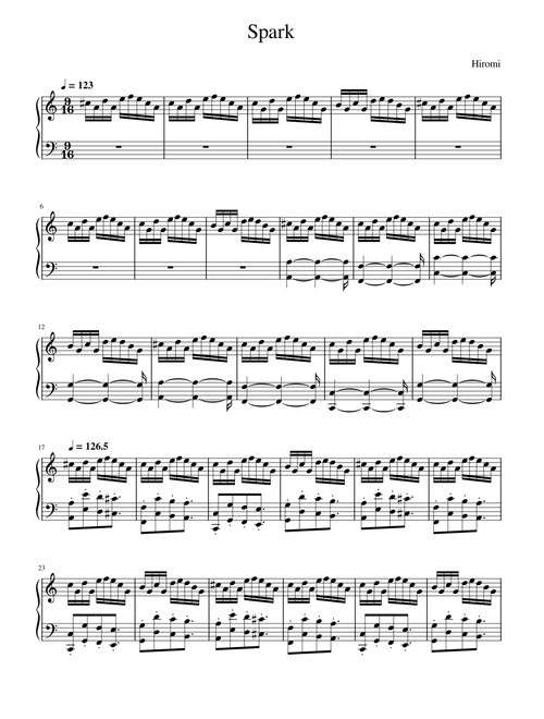 Hiromi - Spark piano main riff part