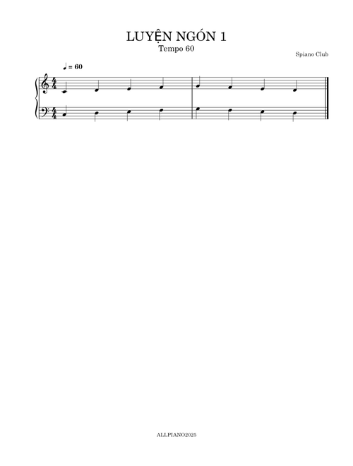 Luyện Ngón 1 - Tempo60