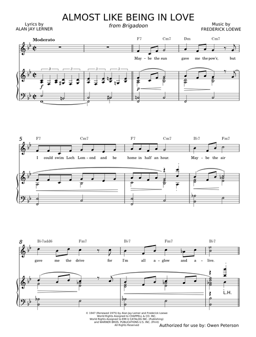 Almost Like Being in Love - Frederick Loewe