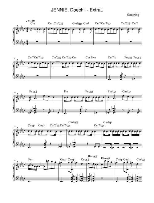 Extral (Arr. Gregory King) - Doechii Jennie (Piano Solo)
