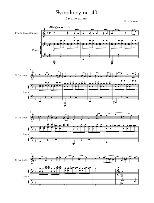 Symphony No.40 in G minor 1st movement , K.550 – Wolfgang Amadeus Mozart
