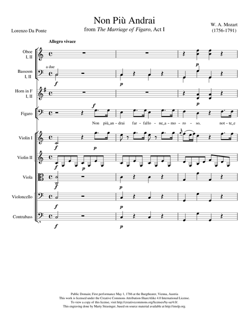 The Marriage of Figaro- Non Più Andrai