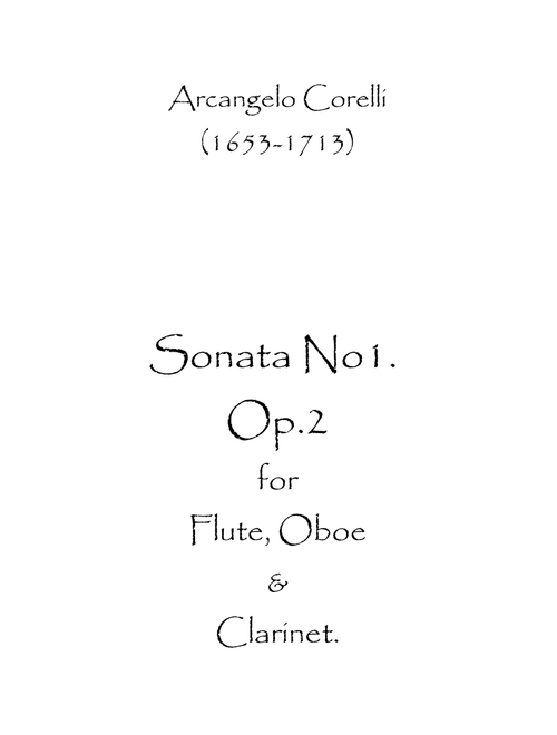 Sonata No.1 Op.2 (Arr. Spence Bundy) (Woodwind Ensemble)