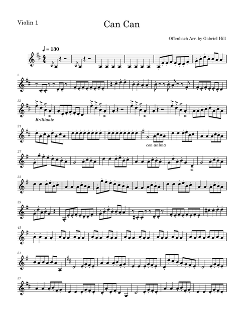 Can-Can – Jacques Offenbach Can Can-Violin 1