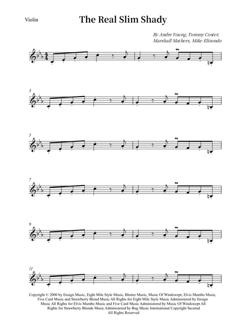 The Real Slim Shady (Arr. Wesley S. SIlva) - Eminem (Violin Solo)