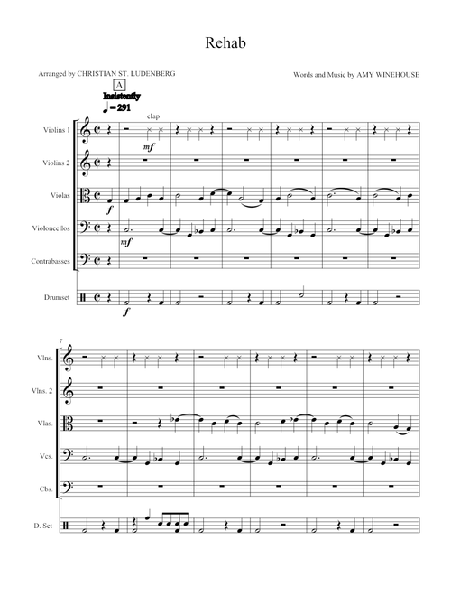Rehab – Amy Winehouse for String Ensemble in C Major