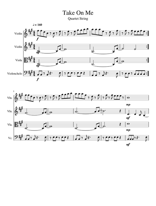 Take On Me A Ha string quartet