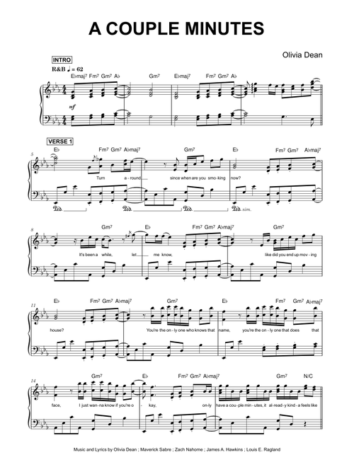 A Couple Minutes - Olivia Dean (Piano)