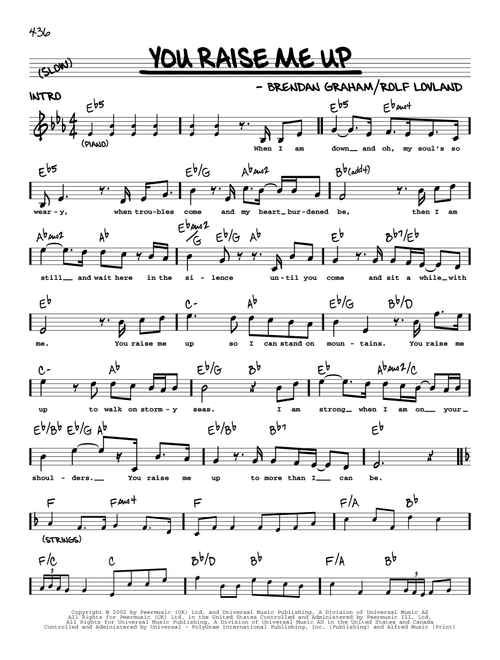 You Raise Me Up - Josh Groban (Real Book - Melody-Chords-Lyrics)